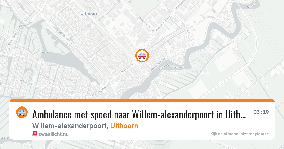 Ambulance met spoed naar Willem-alexanderpoort in Uithoorn — 15 jul 2026
