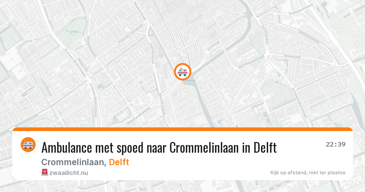 Ambulance met spoed naar Crommelinlaan in Delft — 20 jul 2026