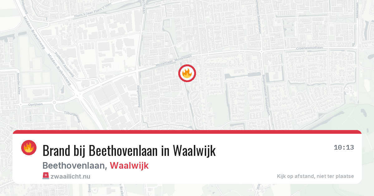Brand bij Beethovenlaan in Waalwijk — 21 mei 2026