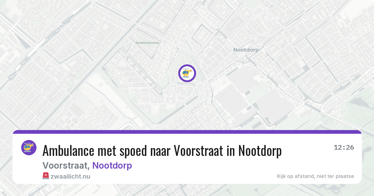 Ambulance met spoed naar Voorstraat in Nootdorp — 21 jul 2026