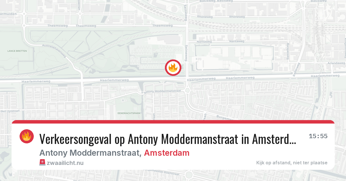 Verkeersongeval op Antony Moddermanstraat in Amsterdam — 15 jul 2026