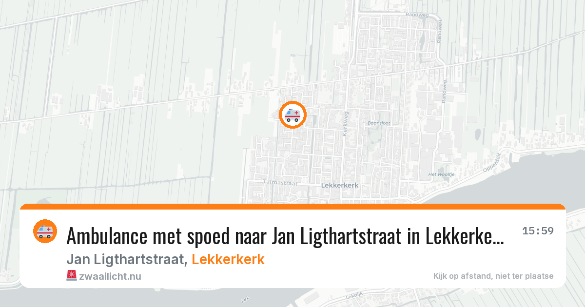 Ambulance met spoed naar Jan Ligthartstraat in Lekkerkerk — 3 mrt 2026