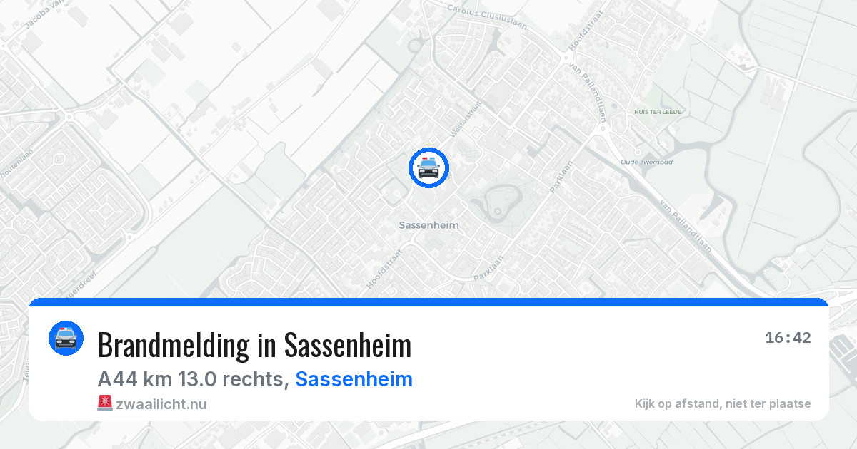 Brandmelding in Sassenheim — 20 jul 2026