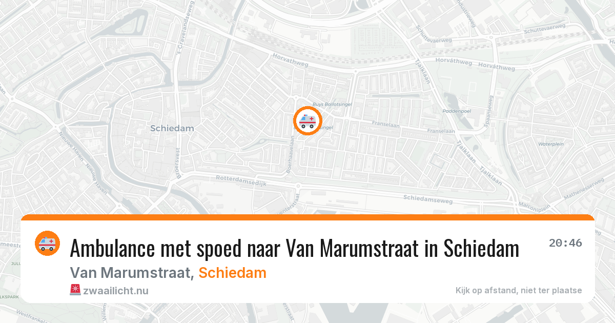 Ambulance met spoed naar Van Marumstraat in Schiedam — 27 mrt 2026
