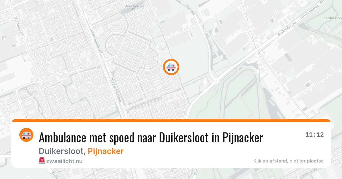 Ambulance met spoed naar Duikersloot in Pijnacker — 19 jul 2026