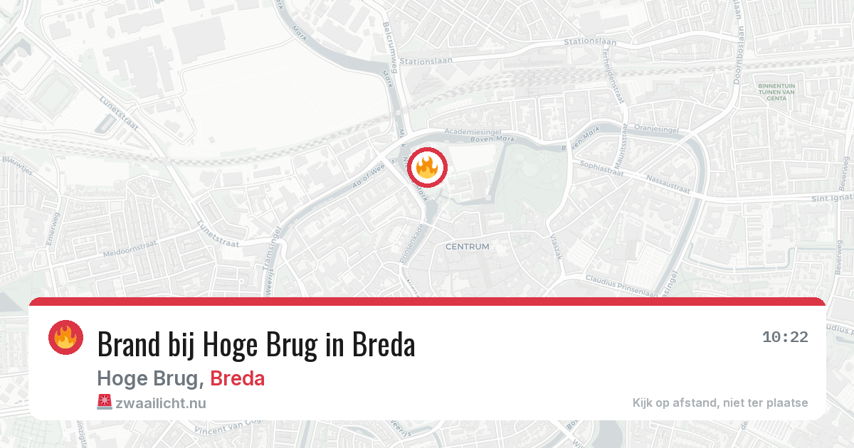 Brand bij Hoge Brug in Breda — 18 mei 2026