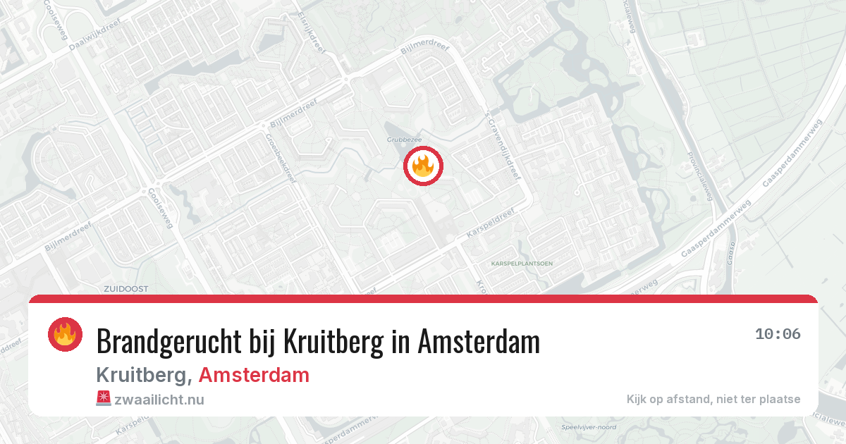 Brandgerucht bij Kruitberg in Amsterdam — 10 jul 2026