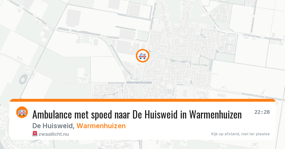 Ambulance met spoed naar De Huisweid in Warmenhuizen — 12 jul 2026