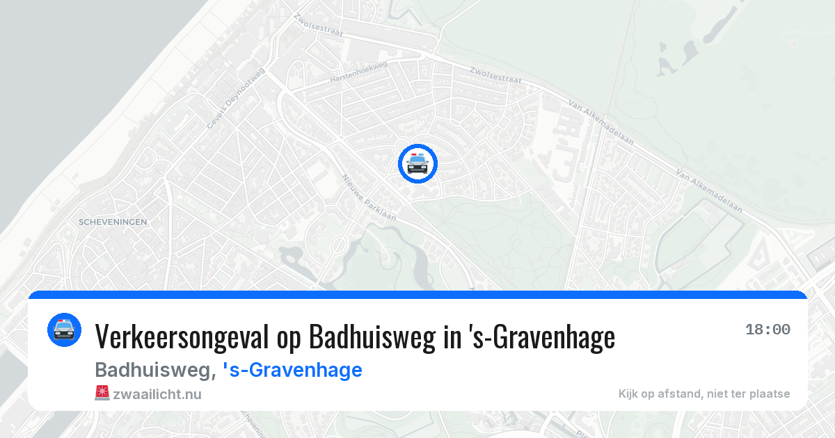 Verkeersongeval op Badhuisweg in 's-Gravenhage — 31 mrt 2026