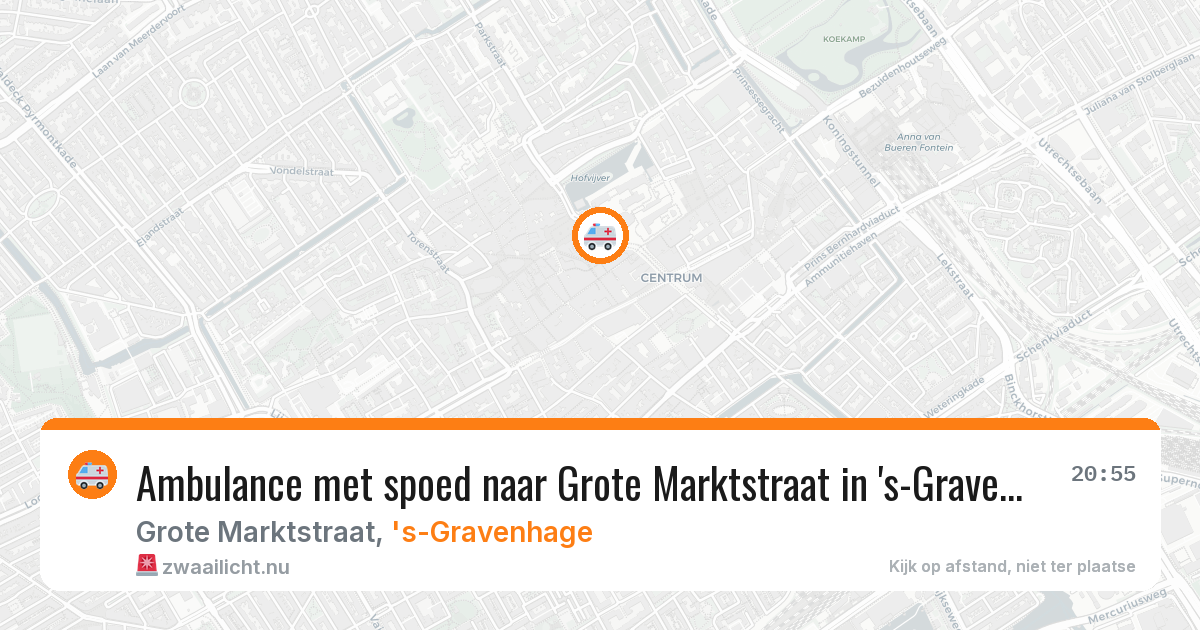 Ambulance met spoed naar Grote Marktstraat in 's-Gravenhage — 15 jul 2026