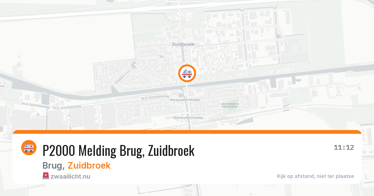 P2000 Melding Brug, Zuidbroek — 14 feb 2026