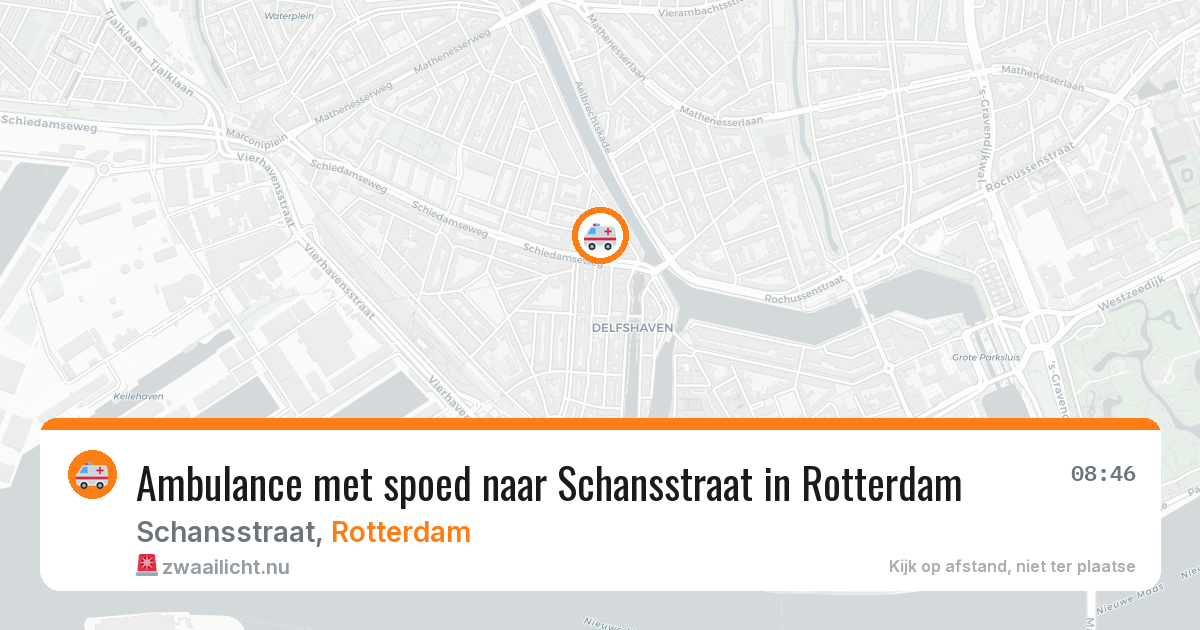 Ambulance met spoed naar Schansstraat in Rotterdam — 19 jul 2026