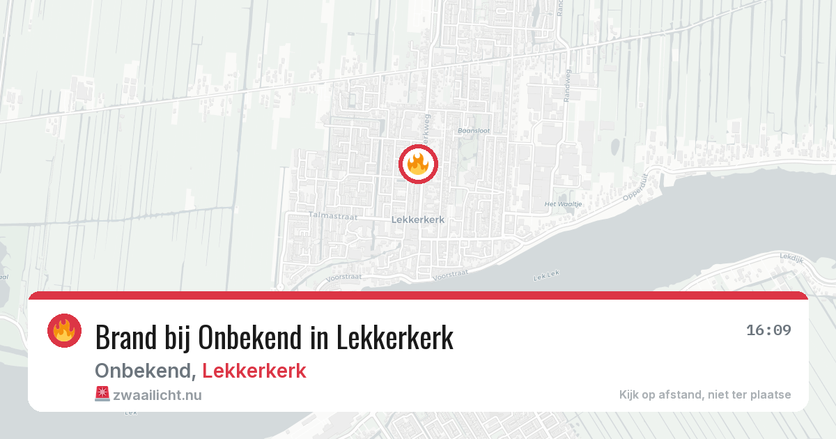 Brand bij Onbekend in Lekkerkerk — 16 jul 2026