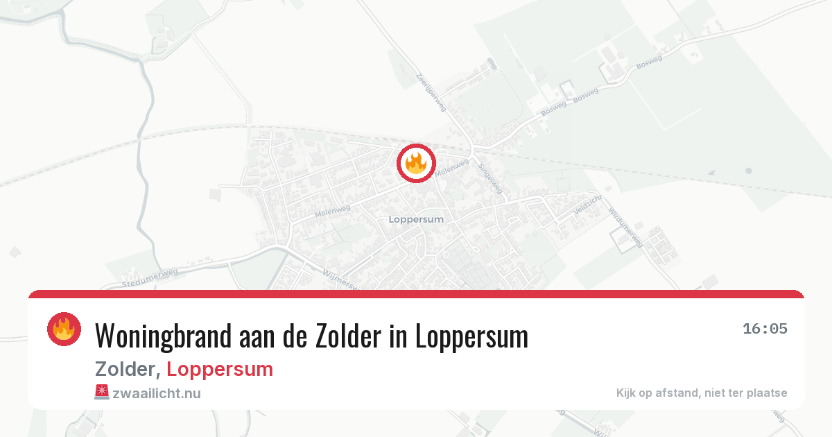 Woningbrand aan de Zolder in Loppersum — 10 mei 2026