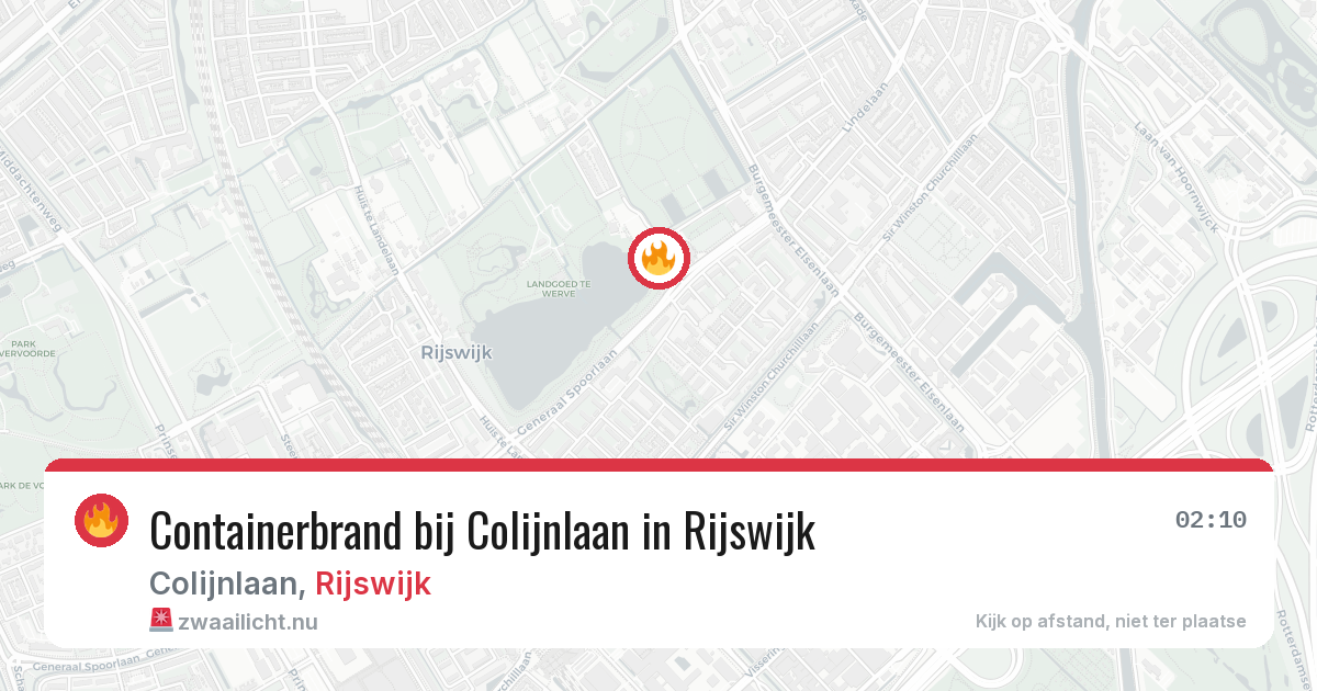 Containerbrand bij Colijnlaan in Rijswijk — 6 jun 2026