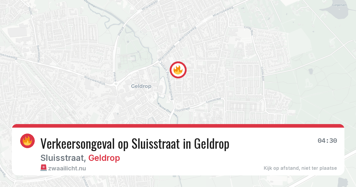 Verkeersongeval op Sluisstraat in Geldrop — 25 apr 2026