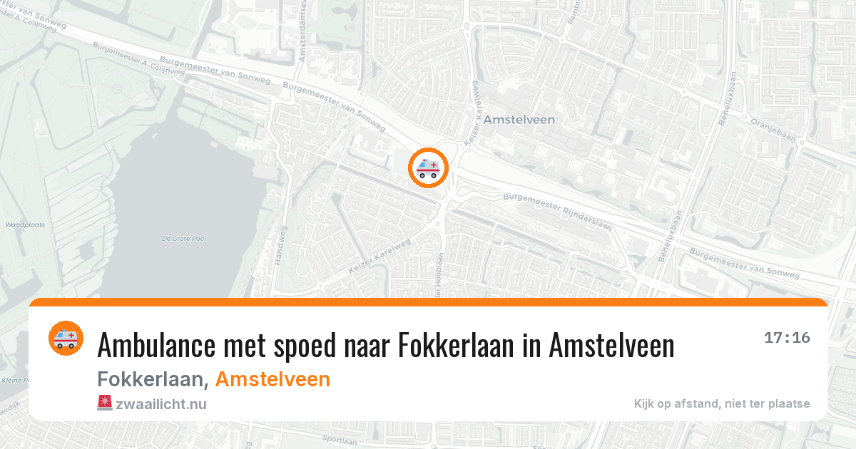 Ambulance met spoed naar Fokkerlaan in Amstelveen — 28 mei 2026