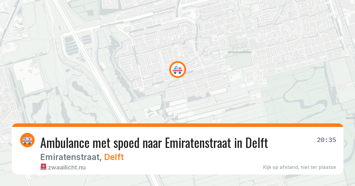 Ambulance met spoed naar Emiratenstraat in Delft — 13 apr 2026