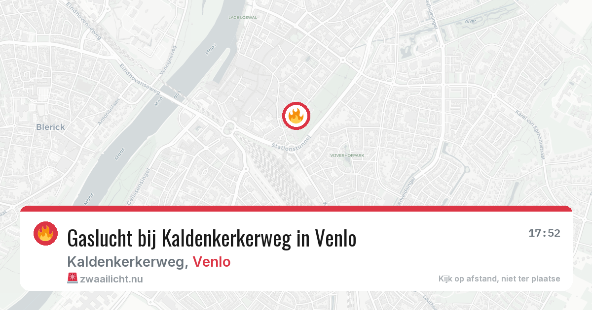 Gaslucht bij Kaldenkerkerweg in Venlo — 13 mei 2026