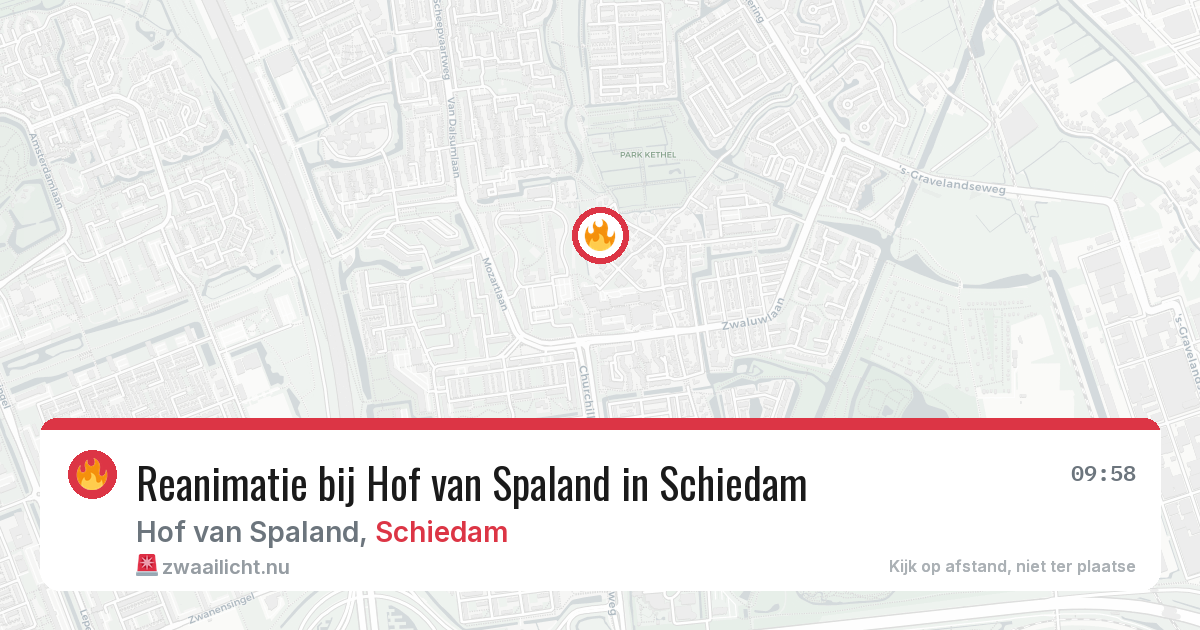 Reanimatie bij Hof van Spaland in Schiedam — 22 jul 2026