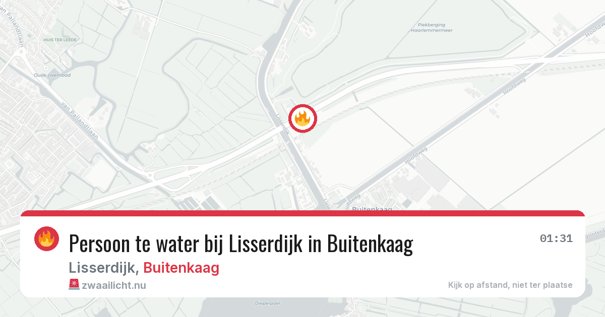 Persoon te water bij Lisserdijk in Buitenkaag — 28 mei 2026