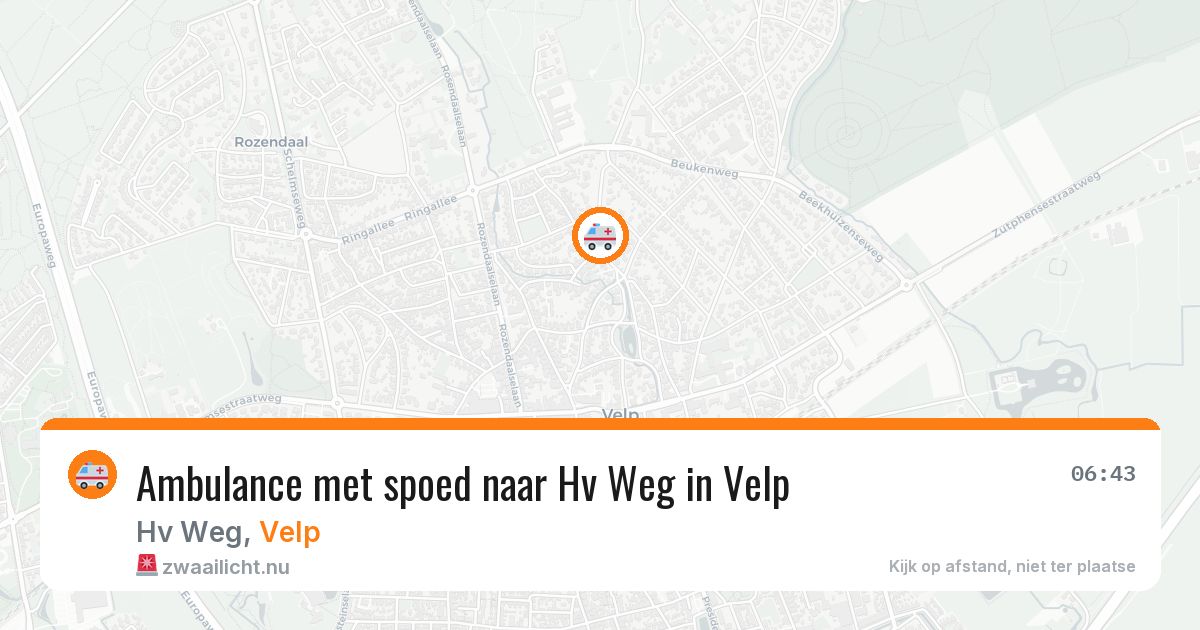 Ambulance met spoed naar Hv Weg in Velp — 19 mrt 2026