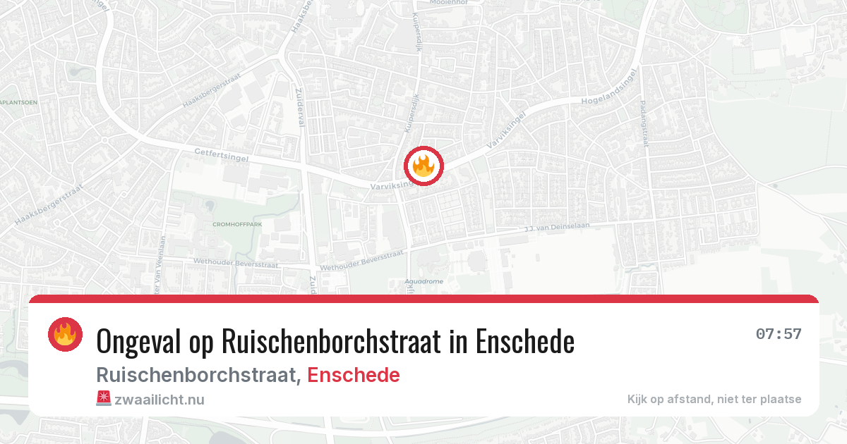 Ongeval op Ruischenborchstraat in Enschede — 8 jul 2026