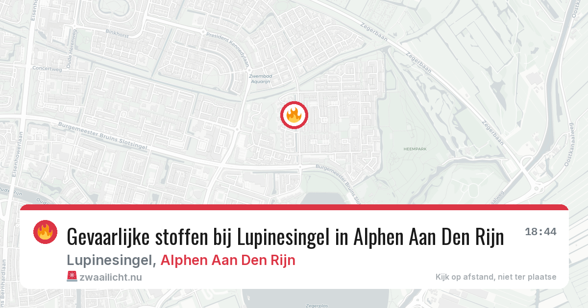 Gevaarlijke stoffen bij Lupinesingel in Alphen Aan Den Rijn — 21 mrt 2026