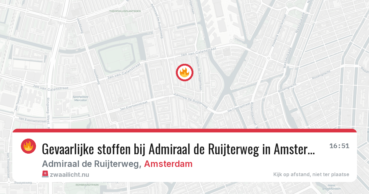 Gevaarlijke stoffen bij Admiraal de Ruijterweg in Amsterdam — 27 mei 2026