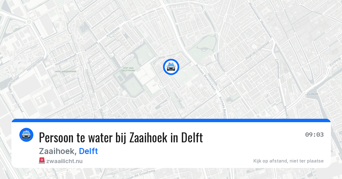 Persoon te water bij Zaaihoek in Delft — 7 jun 2026