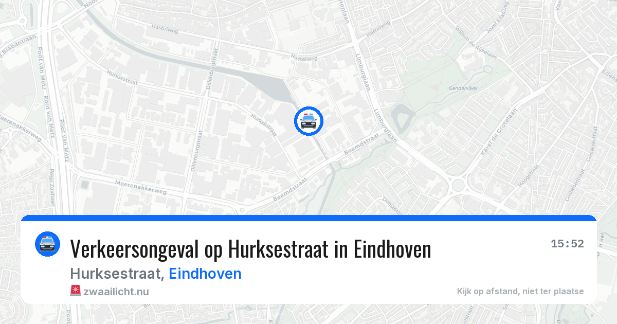 Verkeersongeval op Hurksestraat in Eindhoven — 20 jul 2026
