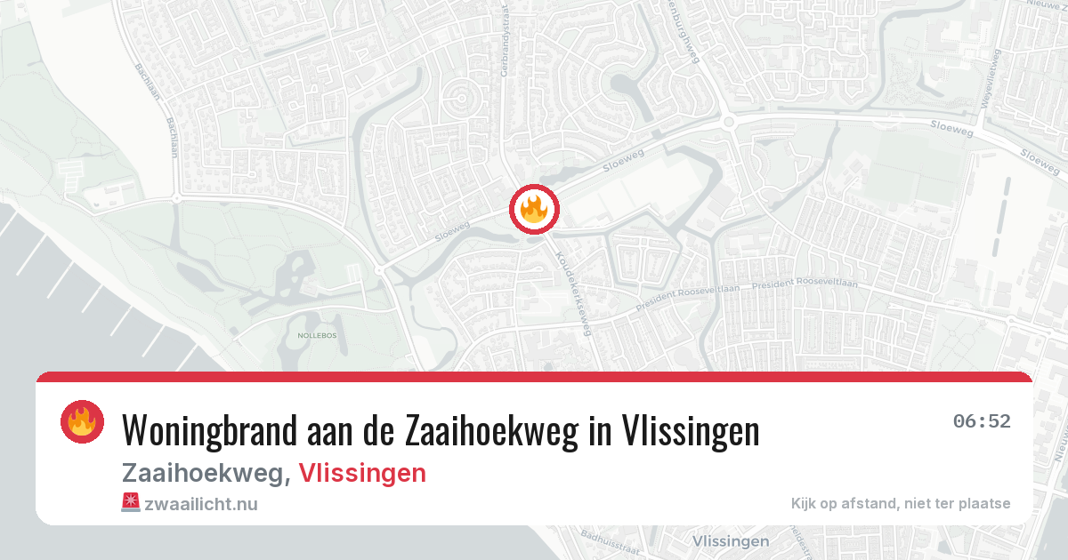 Woningbrand aan de Zaaihoekweg in Vlissingen — 25 mrt 2026