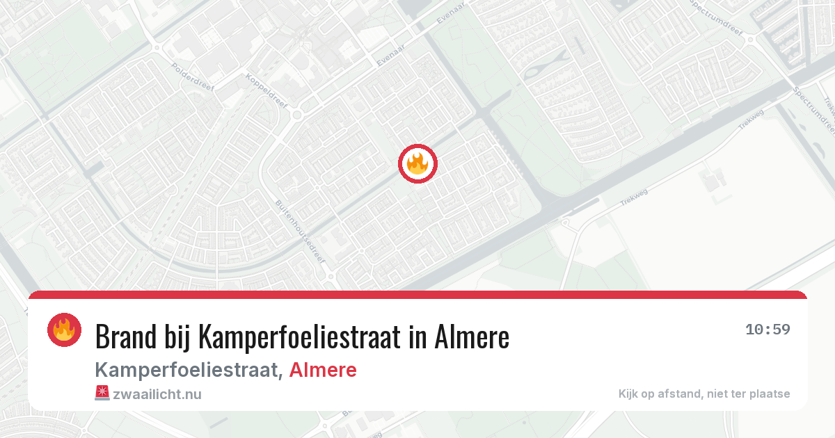 Brand bij Kamperfoeliestraat in Almere — 19 mei 2026