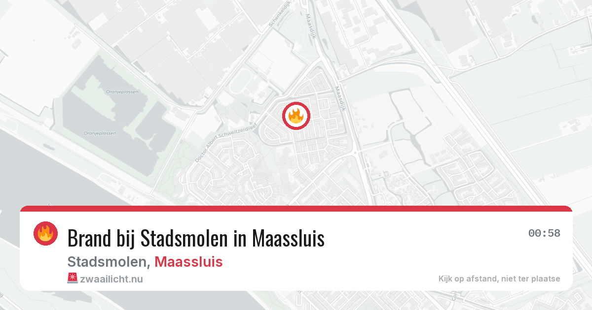 Brand bij Stadsmolen in Maassluis — 20 apr 2026
