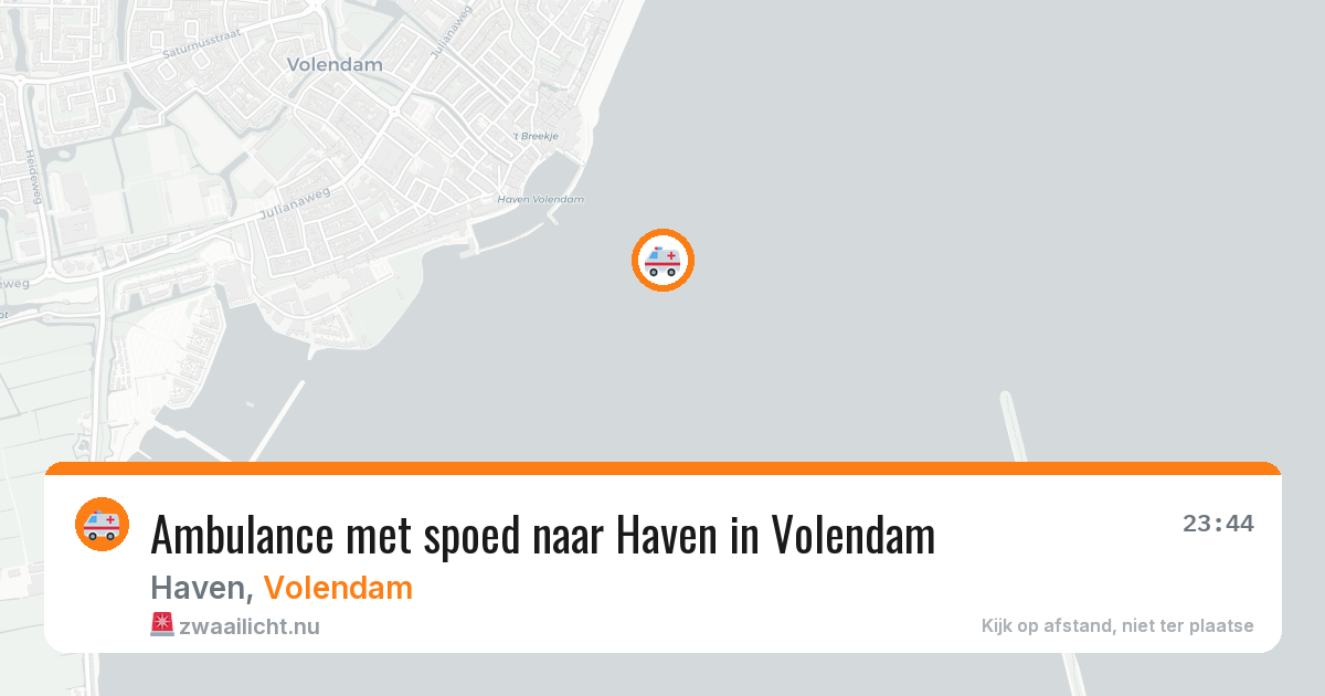 Ambulance met spoed naar Haven in Volendam — 26 jul 2026