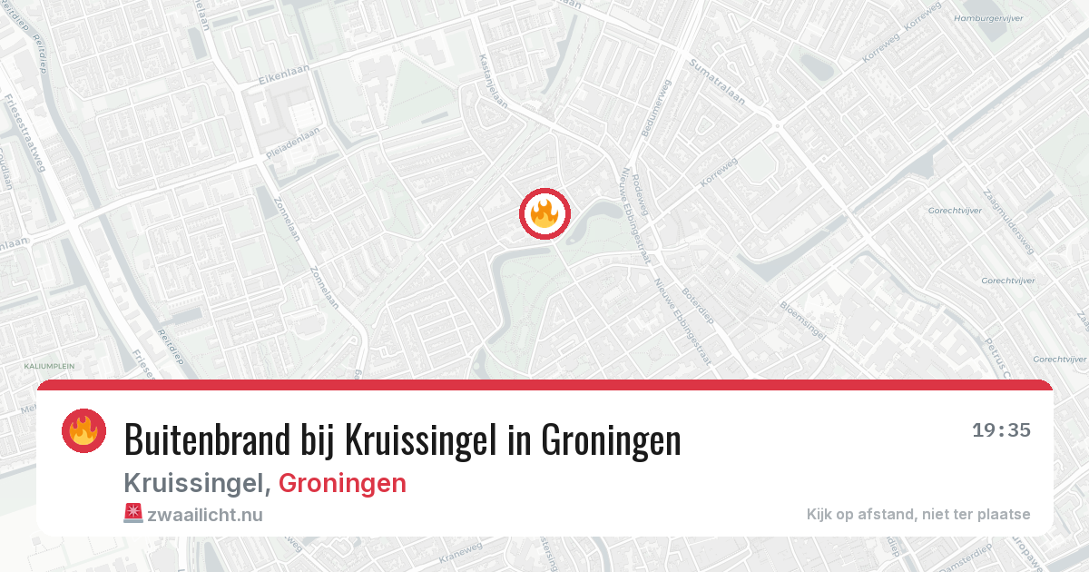 Buitenbrand bij Kruissingel in Groningen — 12 jul 2026
