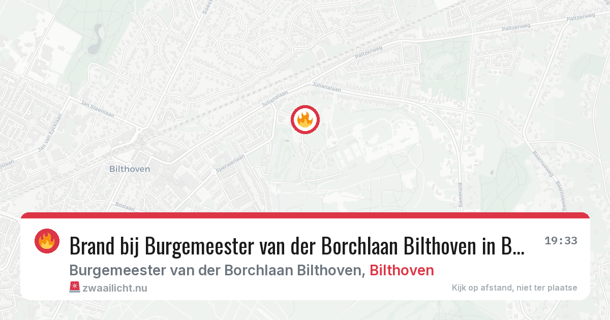Brand bij Burgemeester van der Borchlaan Bilthoven in Bilthoven — 14 jul 2026