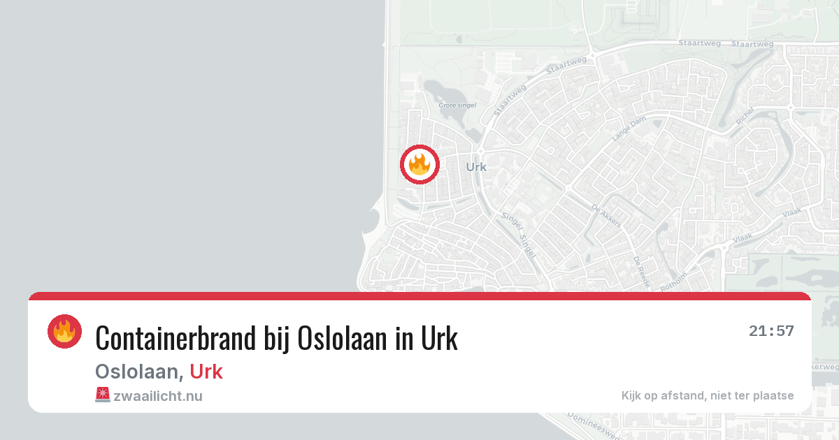 Containerbrand bij Oslolaan in Urk — 15 mrt 2026