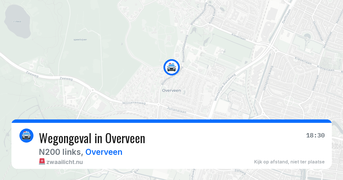 Wegongeval in Overveen — 4 apr 2026
