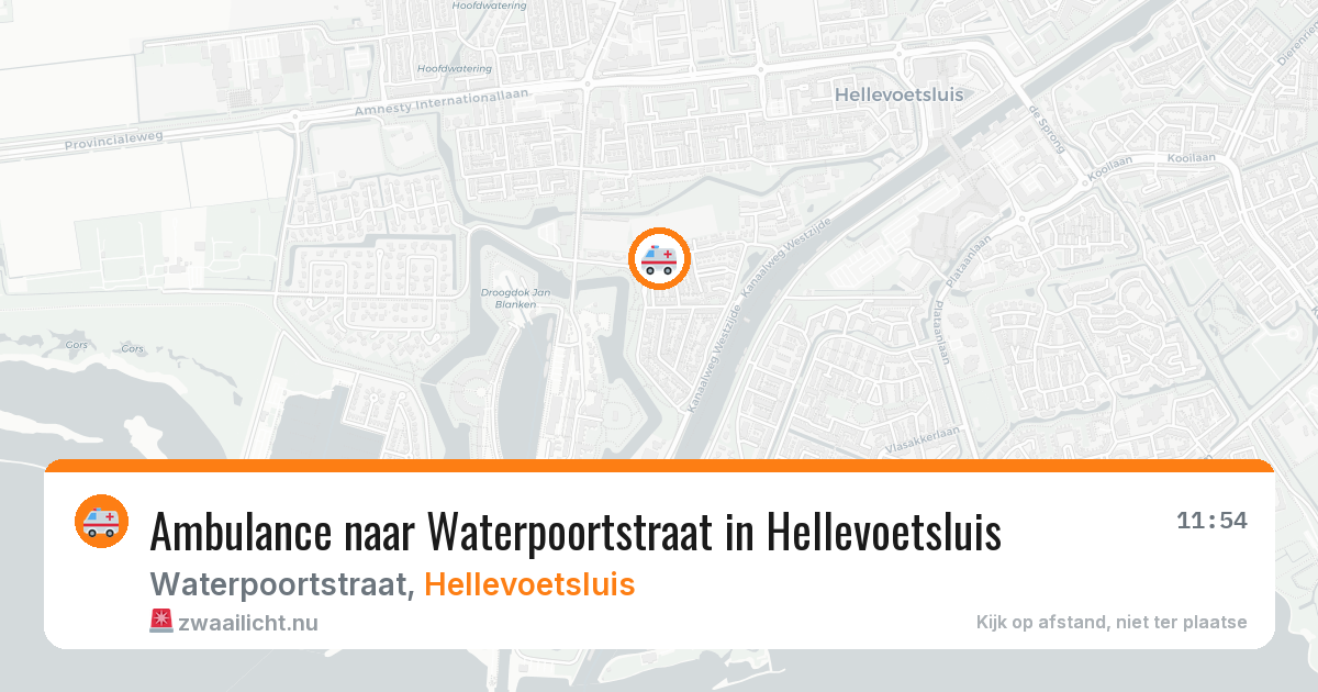 Ambulance naar Waterpoortstraat in Hellevoetsluis — 23 jul 2026