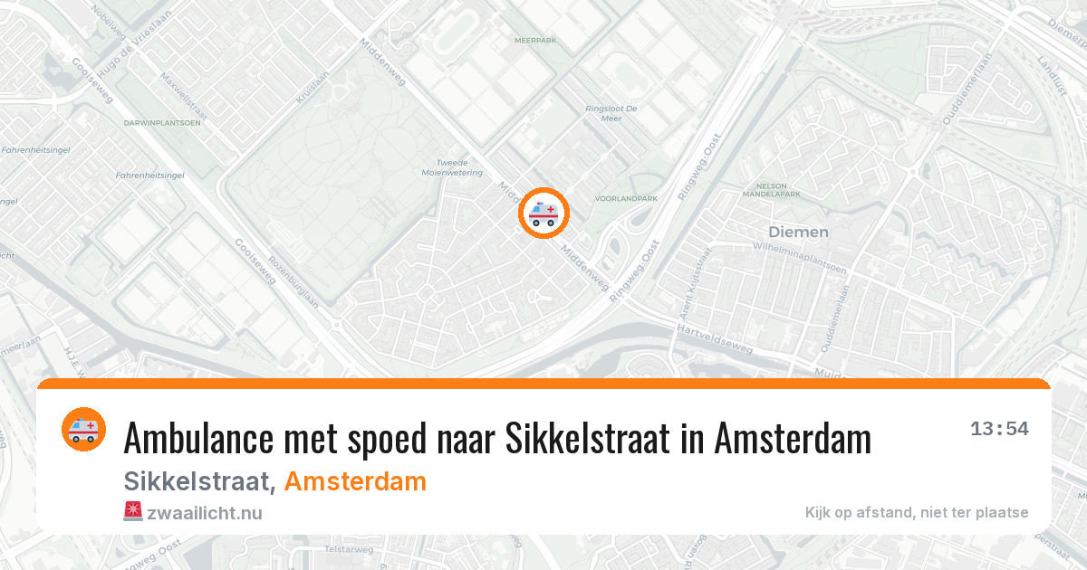 Ambulance met spoed naar Sikkelstraat in Amsterdam — 20 jul 2026