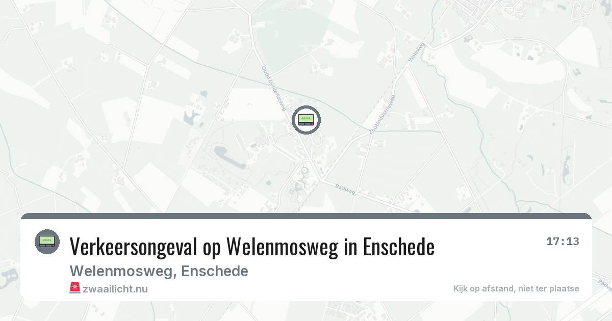 Verkeersongeval op Welenmosweg in Enschede — 14 mrt 2026