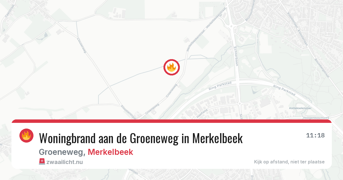 Woningbrand aan de Groeneweg in Merkelbeek — 5 mei 2026