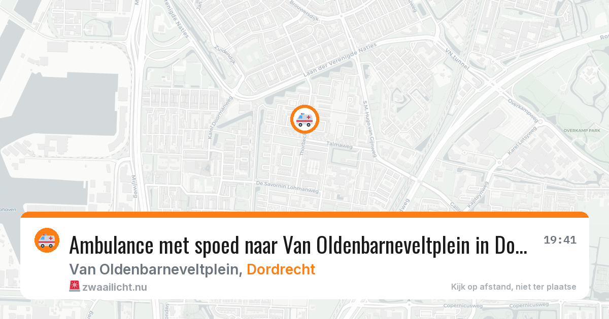 Ambulance met spoed naar Van Oldenbarneveltplein in Dordrecht — 1 jun 2026