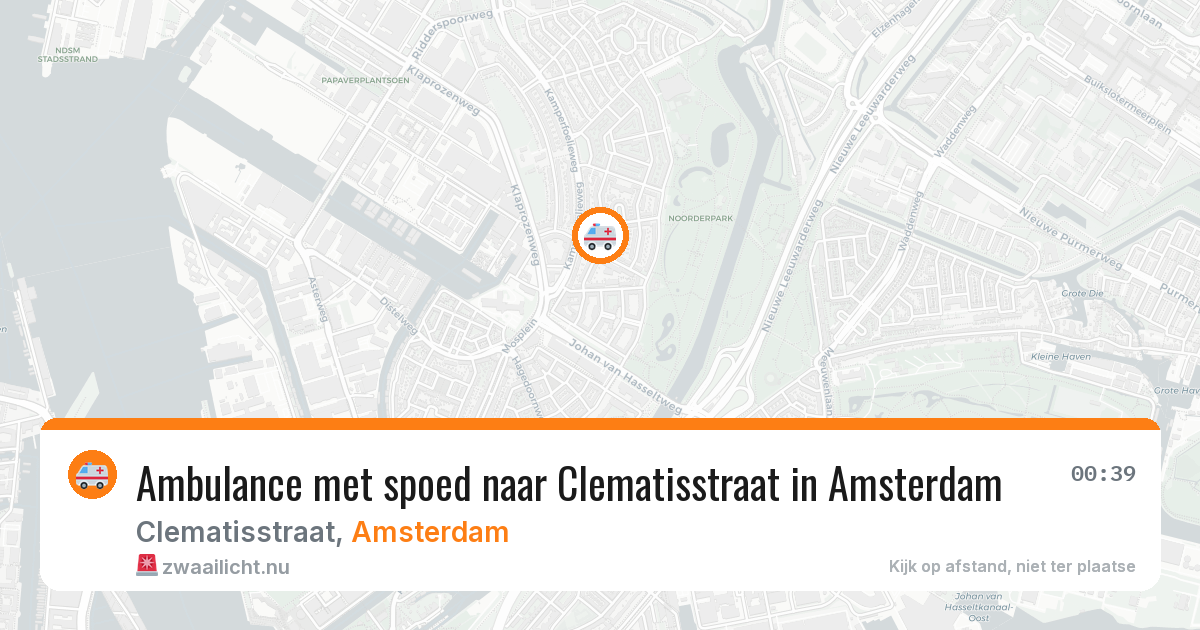 Ambulance met spoed naar Clematisstraat in Amsterdam — 16 jul 2026