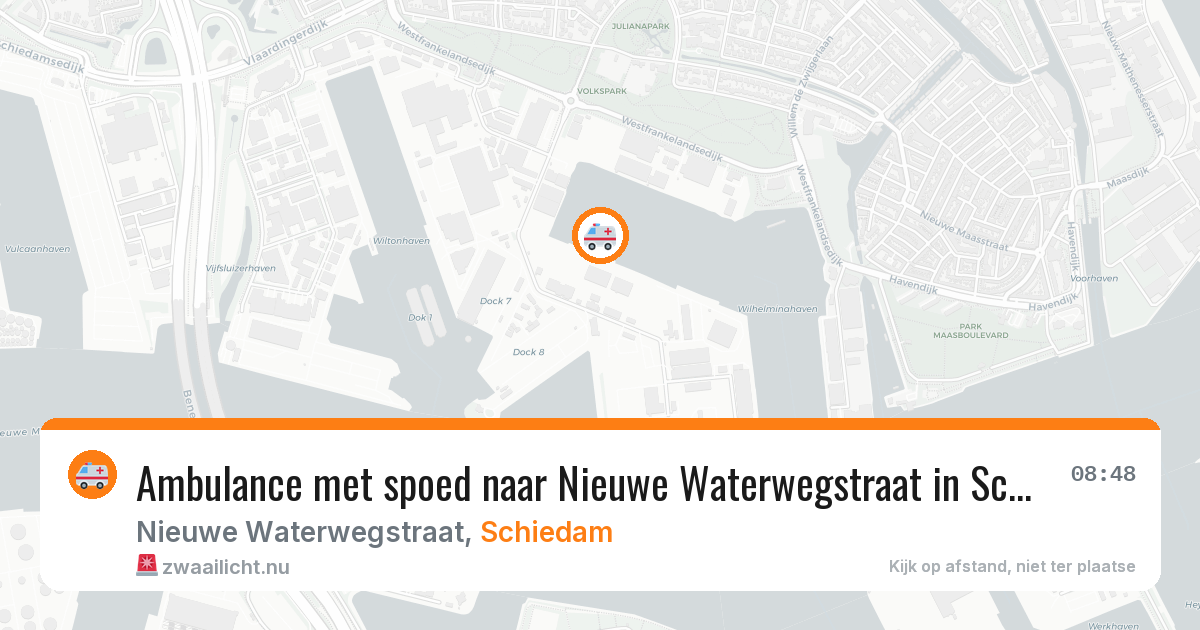 Ambulance met spoed naar Nieuwe Waterwegstraat in Schiedam — 17 jul 2026