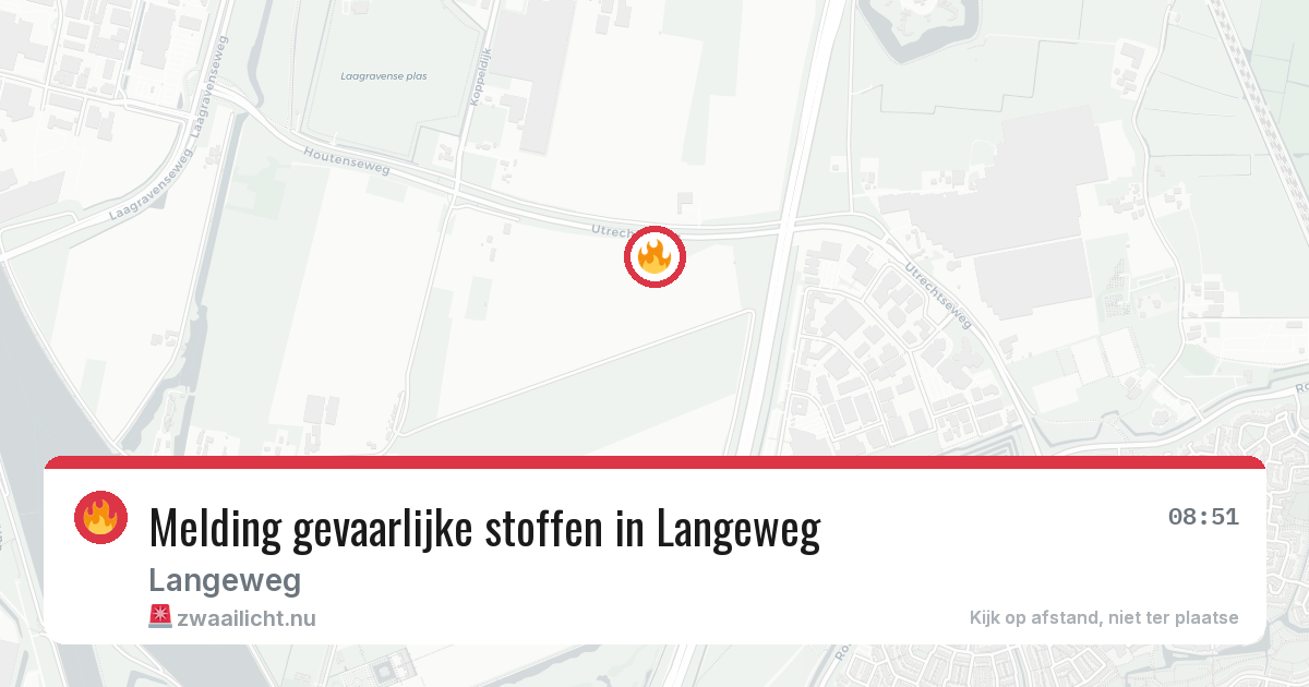 Melding gevaarlijke stoffen in Langeweg — 13 jul 2026