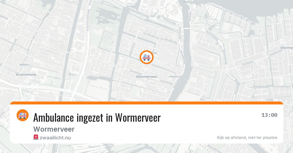 Ambulance ingezet in Wormerveer — 15 jul 2026