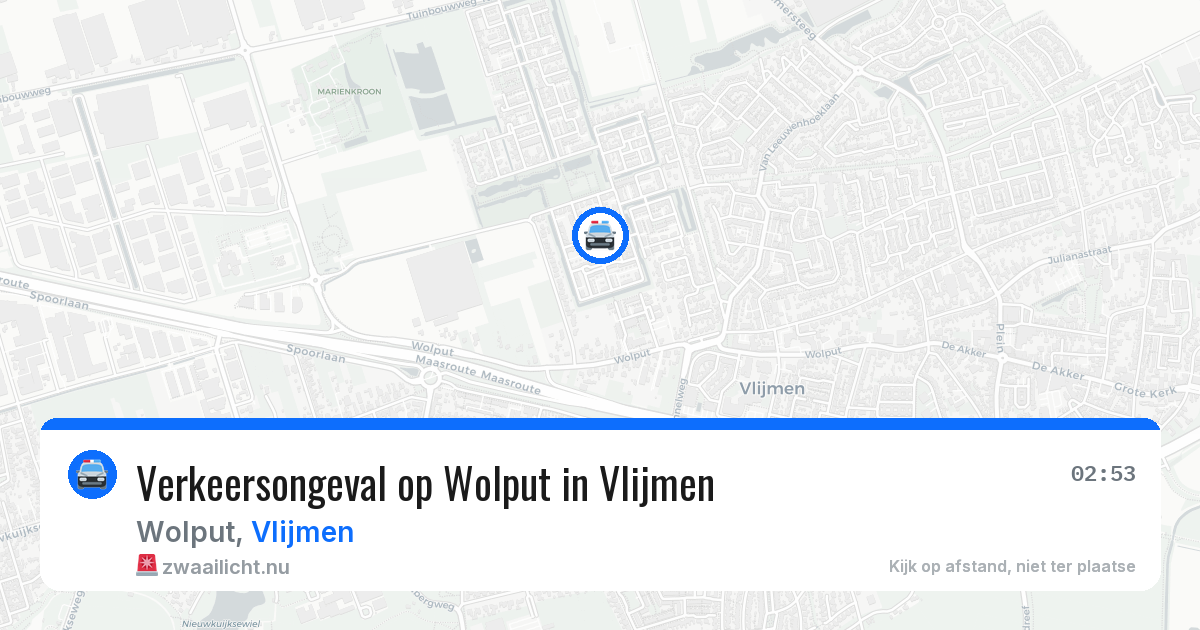 Verkeersongeval op Wolput in Vlijmen — 22 mrt 2026