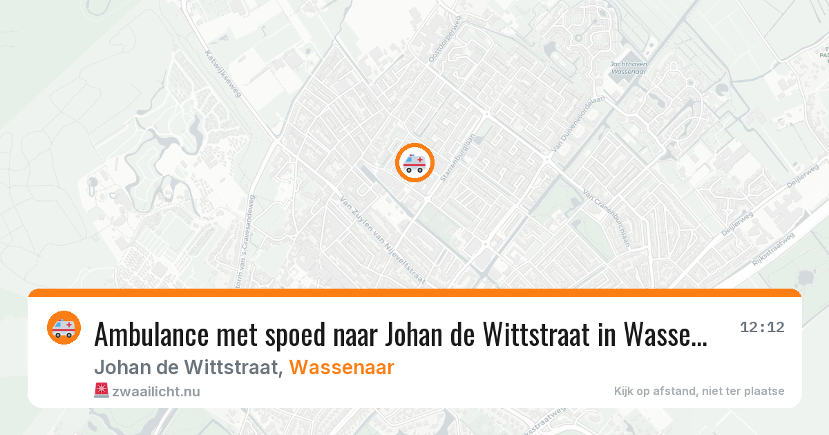 Ambulance met spoed naar Johan de Wittstraat in Wassenaar — 2 jun 2026